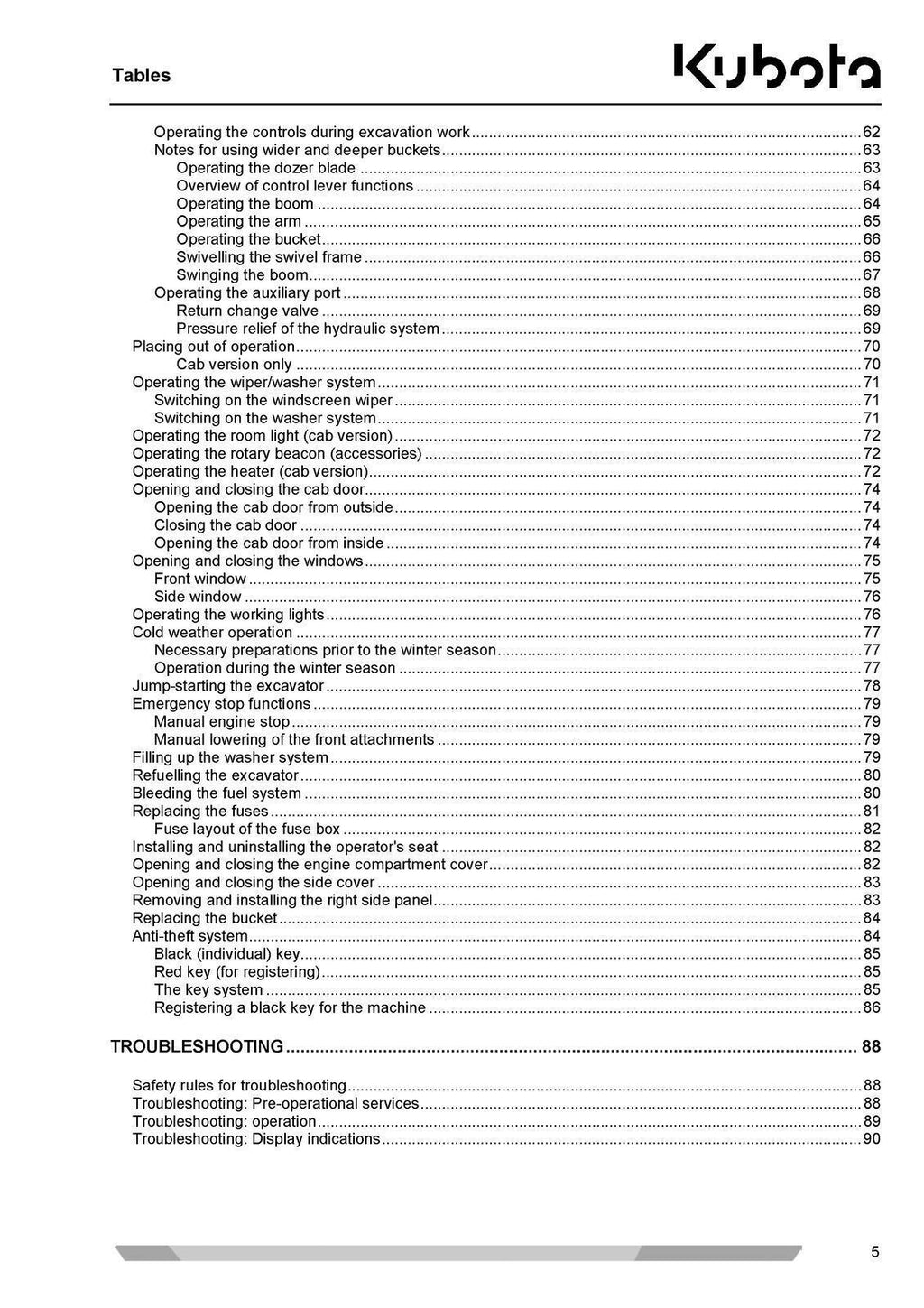 KUBOTA KX61-3 KX71-3 OPERATORS MANUAL - STEEL WIRE BOUND - PROTECTIVE COVERS