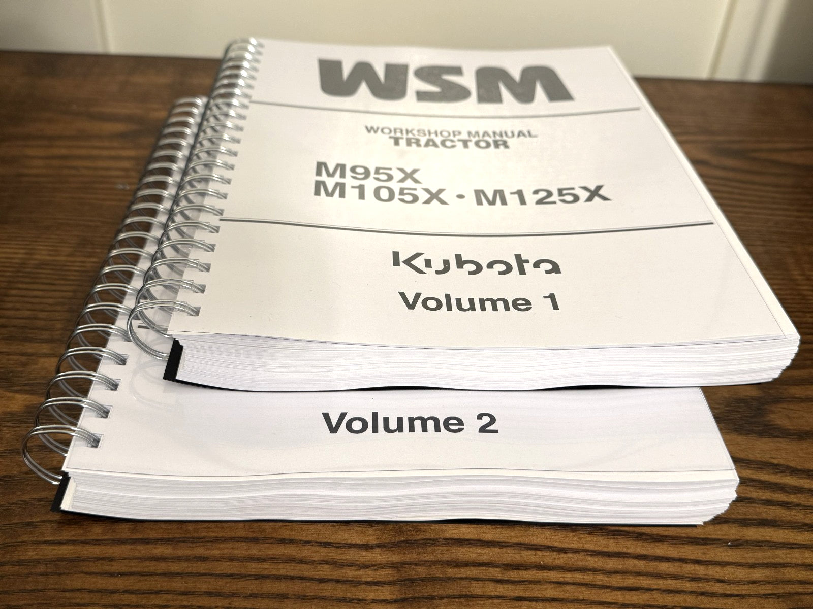 KUBOTA M95X M105X M125X WORKSHOP MANUAL - WIRE BOUND - TOUGH COVERS - FOLDOUTS!