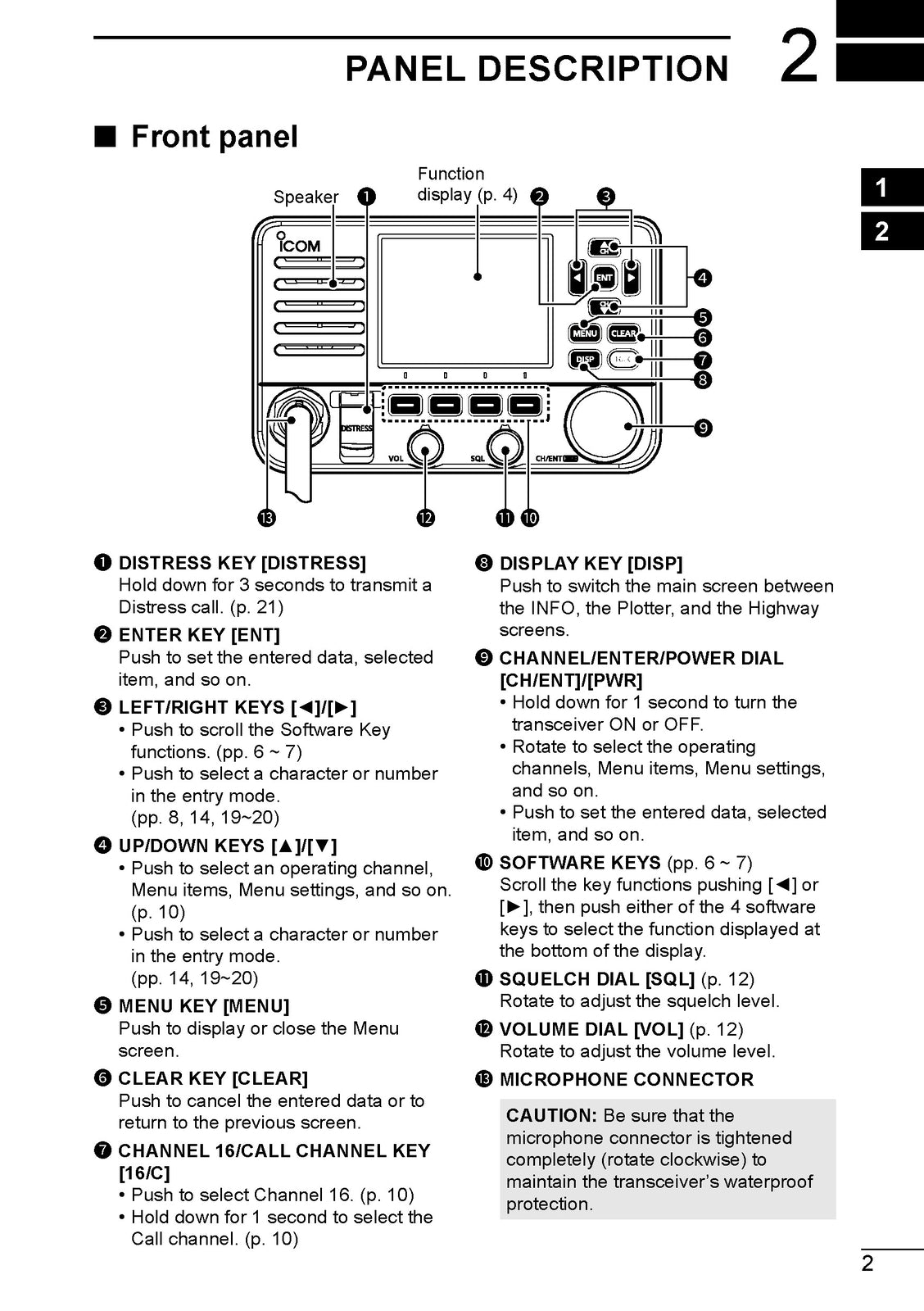 ICOM IC-M510 IC-M510E MARINE TRANSCEIVER INSTRUCTION MANAL - WIRE BOUND - COVERS