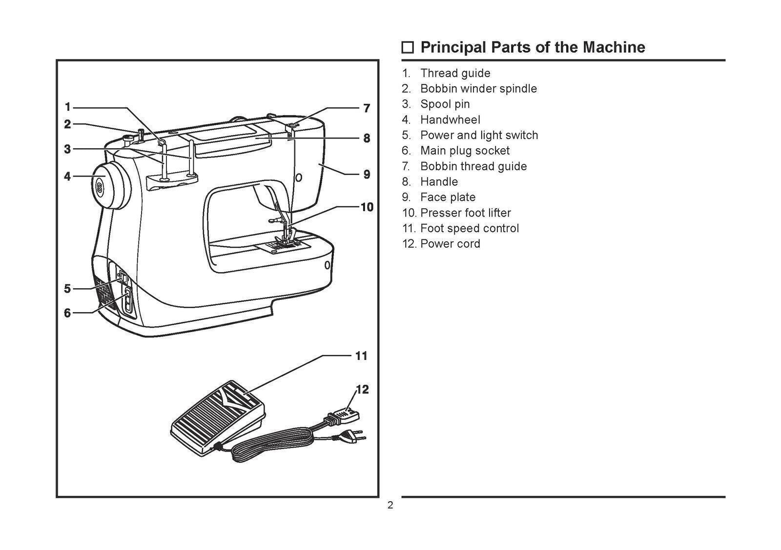 SINGER M2100 M2105 Sewing Machine User Manual Instructions DURABLE WIRE BINDING
