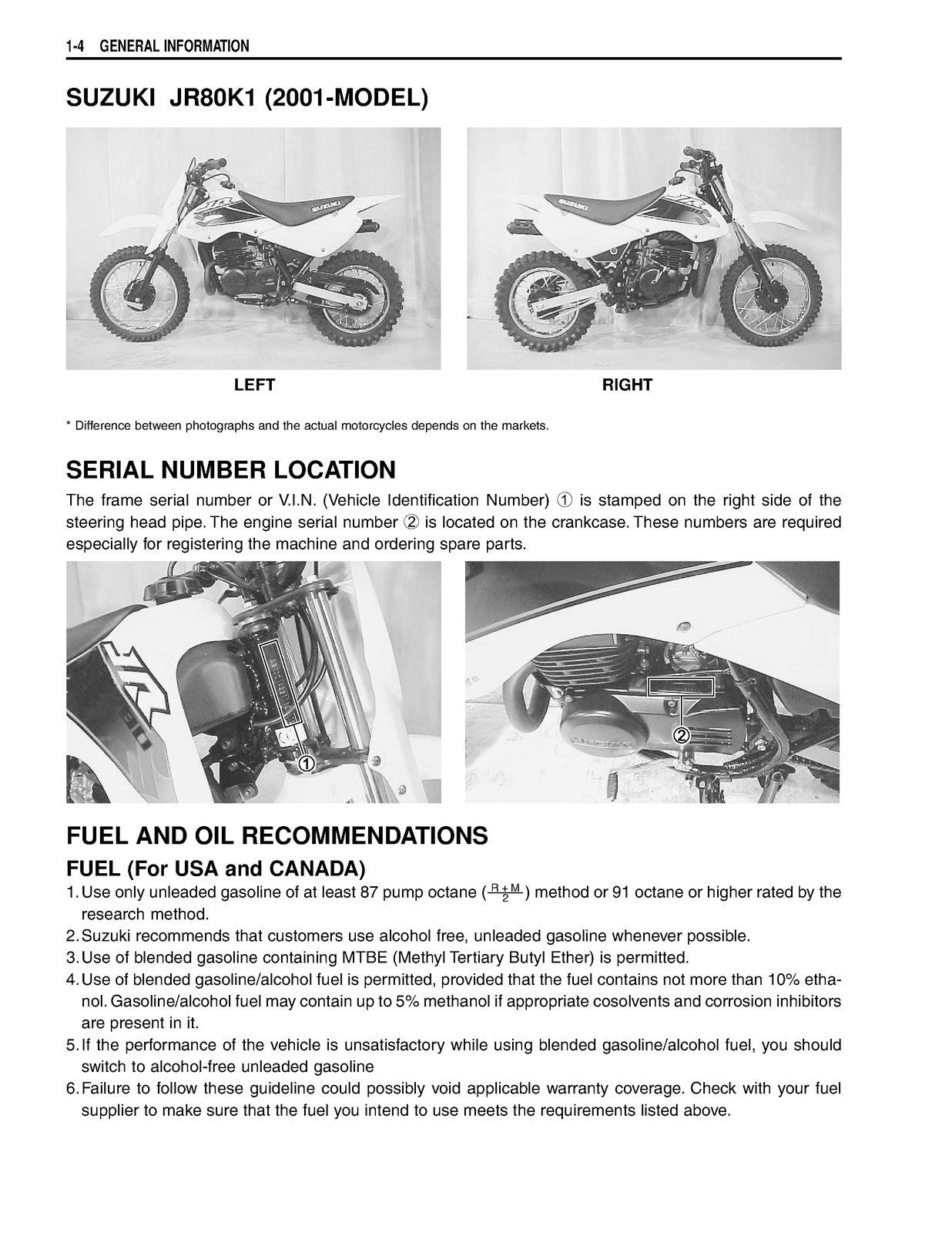 SUZUKI JR80 MOTORCYCLE DIRT BIKE SERVICE MANUAL - STEEL WIRE BOUND, TOUGH COVERS