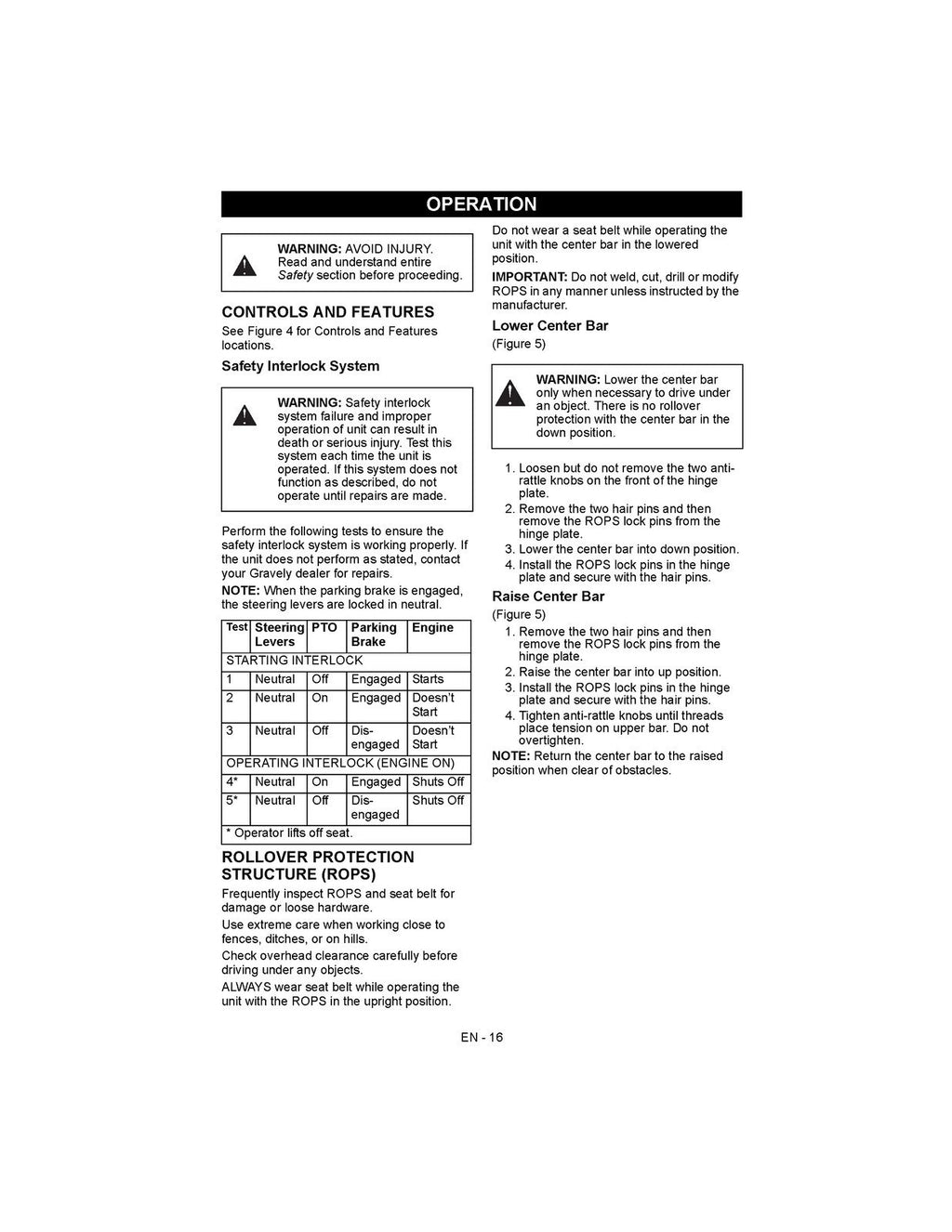 GRAVELY Pro-Turn 400 Series Mower Operator Manual - WIRE BOUND - TOUGH COVERS