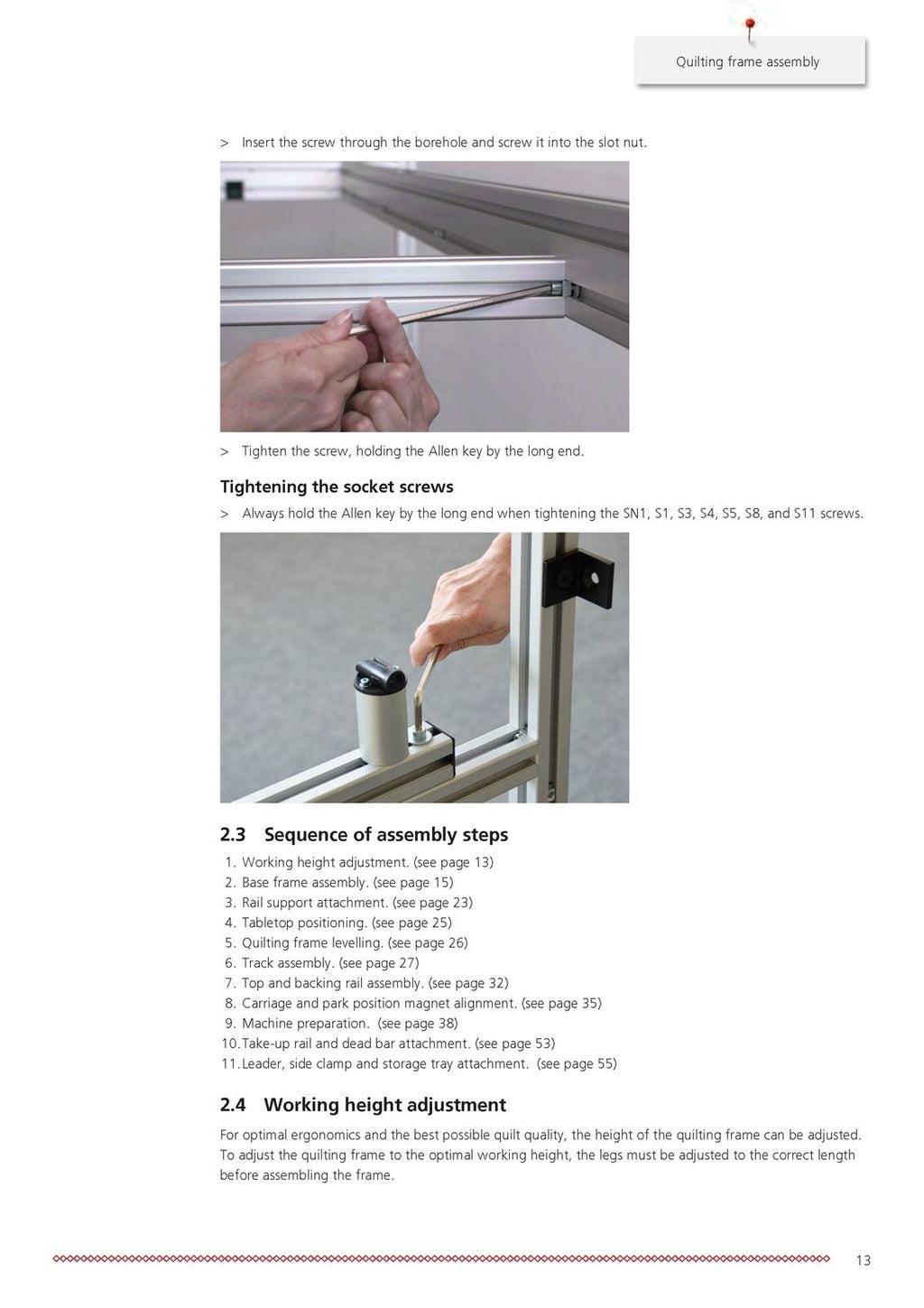 BERNINA Q 24 Q 20 Q24 Q20 Frame Mounting Manual - STEEL WIRE BOUND, TOUGH COVERS