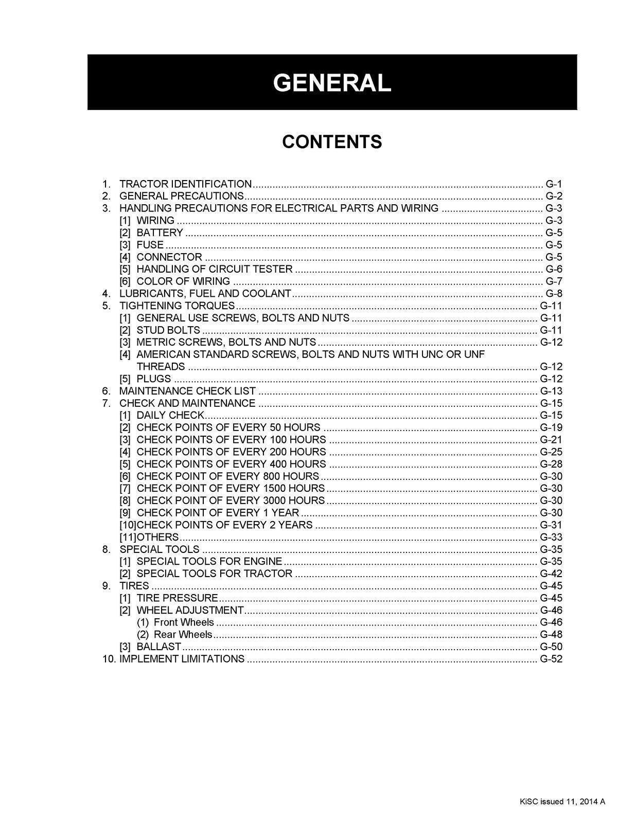 Kubota B2301 B2601 Workshop Service User Manual Operation Guide, Wire Bound