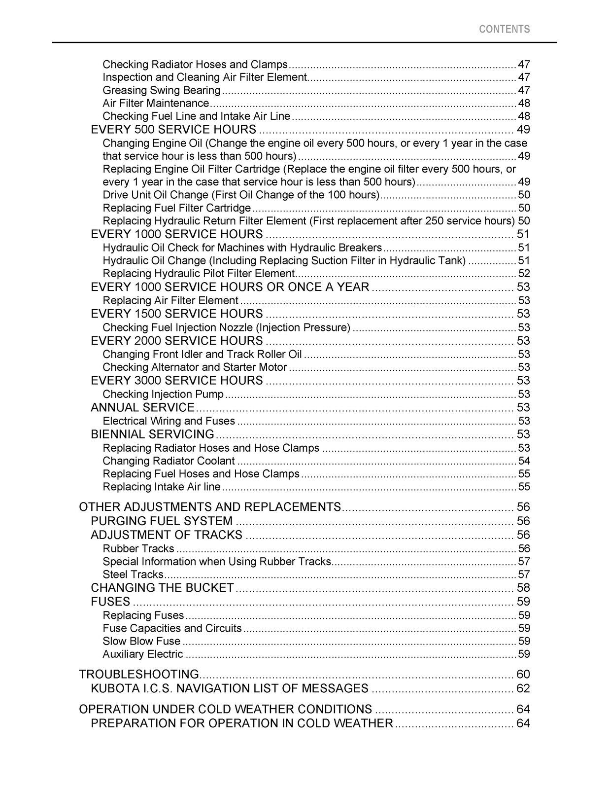 KUBOTA KX71-3 EXCAVATOR OPERATORS MANUAL - STEEL WIRE BOUND - PROTECTIVE COVERS