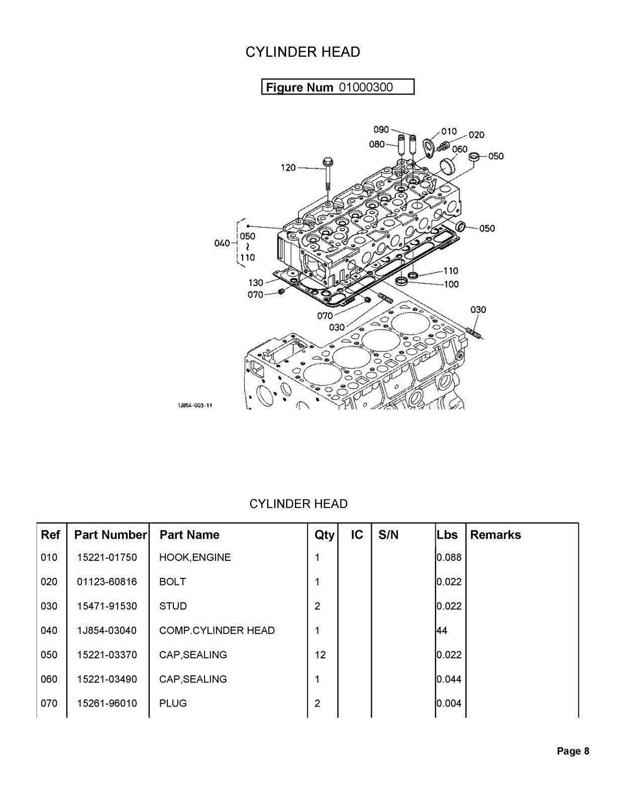 KUBOTA MX5100H HST ILLUSTRATED PARTS LIST MANUAL - WIRE BOUND - TOUGH COVERS