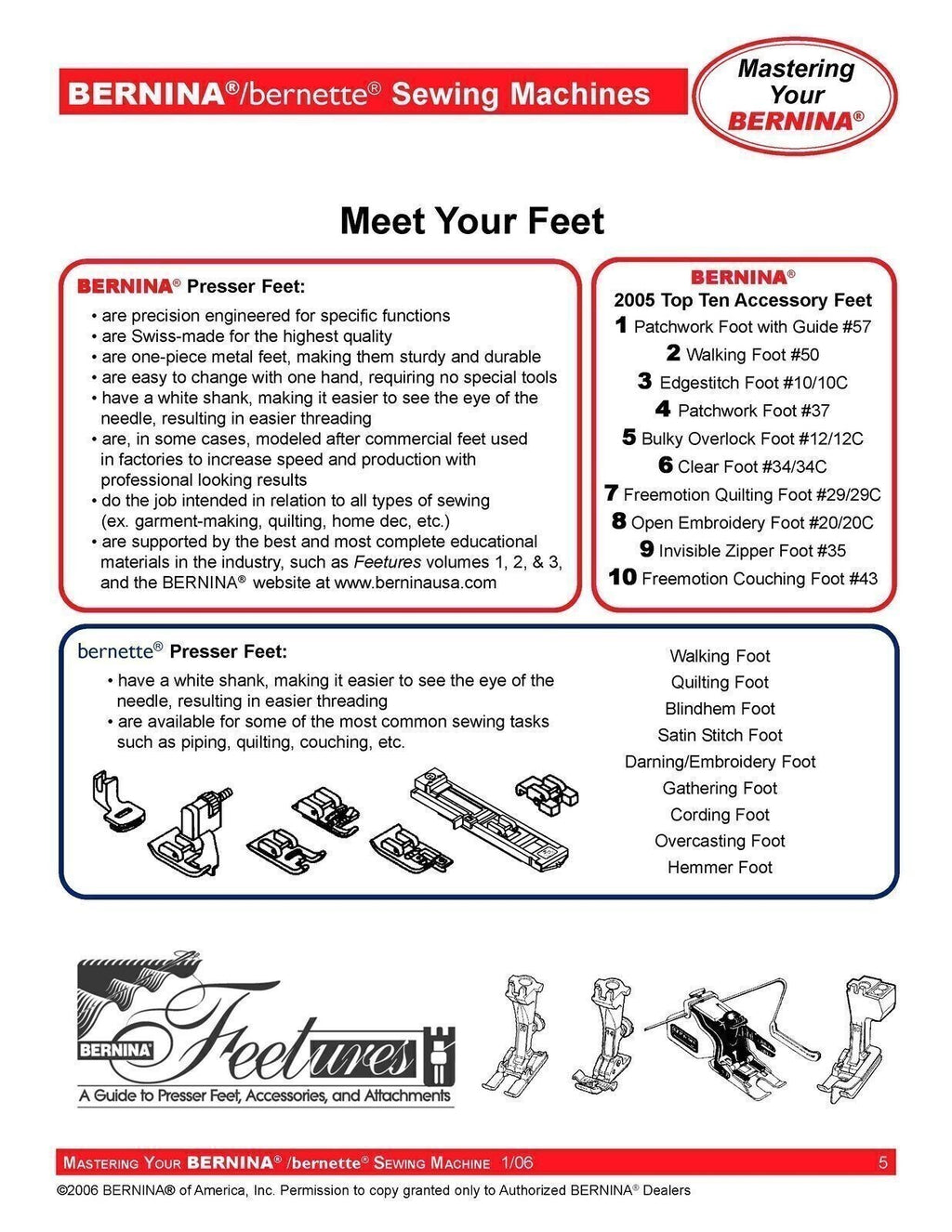 BERNINA 55 65 80/90e 1008 220 230PE 240 430 440QE 630 640 200 730 upgrd Workbook