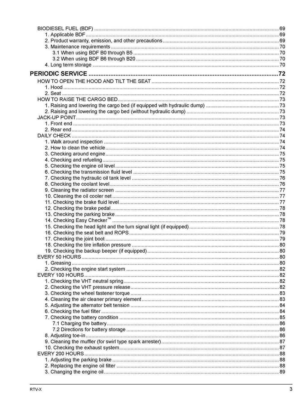 KUBOTA RTV-X Series OPERATORS MANUAL - STEEL WIRE BOUND - PROTECTIVE COVERS