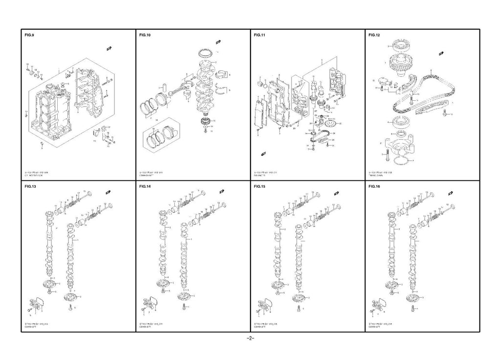 SUZUKI DF150 175T PARTS MANUAL CATALOGUE - STEEL WIRE BOUND - PROTECTIVE COVERS