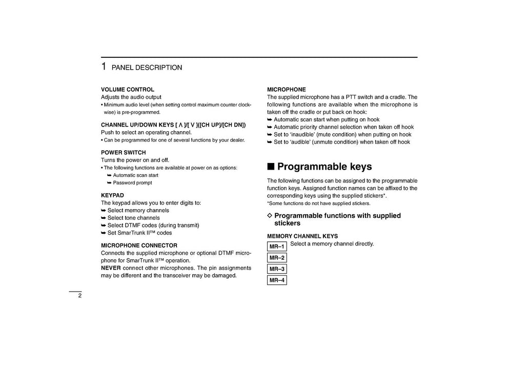 ICOM IC-F1610 IC-F2610 INSTRUCTION MANUAL - STEEL WIRE BOUND - PROTECTIVE COVERS