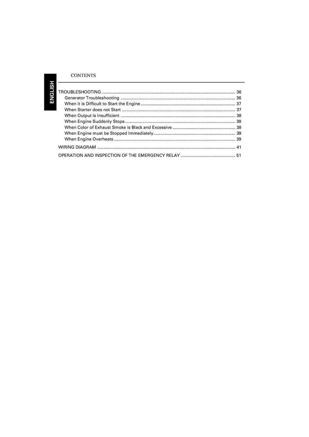 KUBOTA KJ-S130VX ETC DIESEL GENERATOR OPERATORS MANUAL, WIRE BOUND, TOUGH COVERS