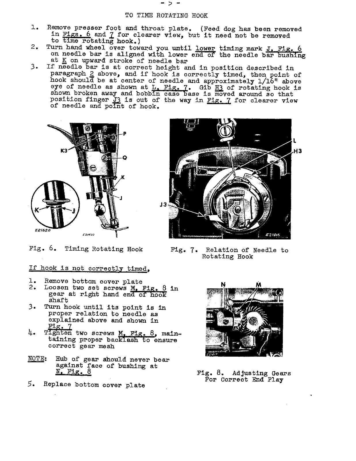 Singer 301 Adjusters Manual For Electric Sewing Machine - Tough Wire Binding