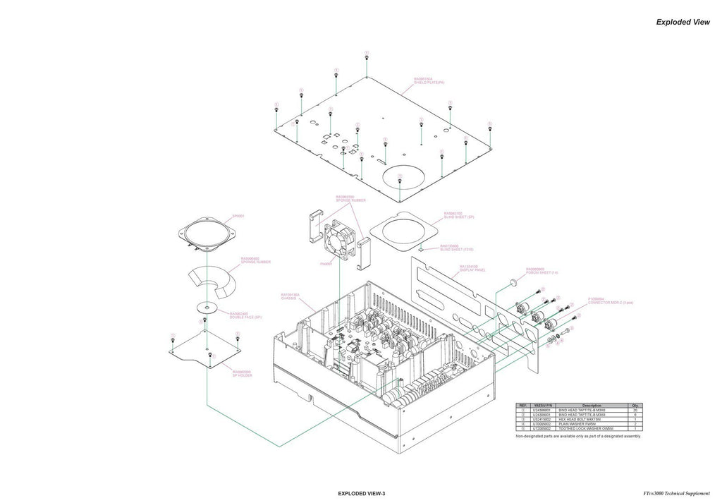 YAESU FT DX 3000 Transceiver Technical Supplement Manual BOUND, COVERS, FOLDOUTS