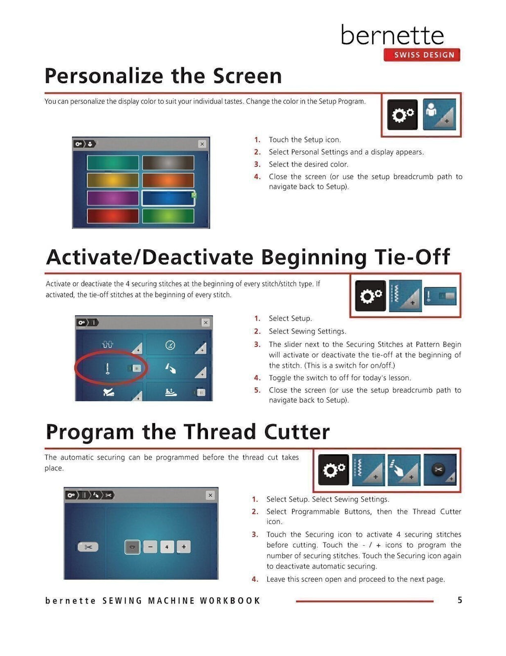 BERNINA Bernette Sewing Machine Mastery Workbook B77 B79 - ROBUST WIRE BINDING