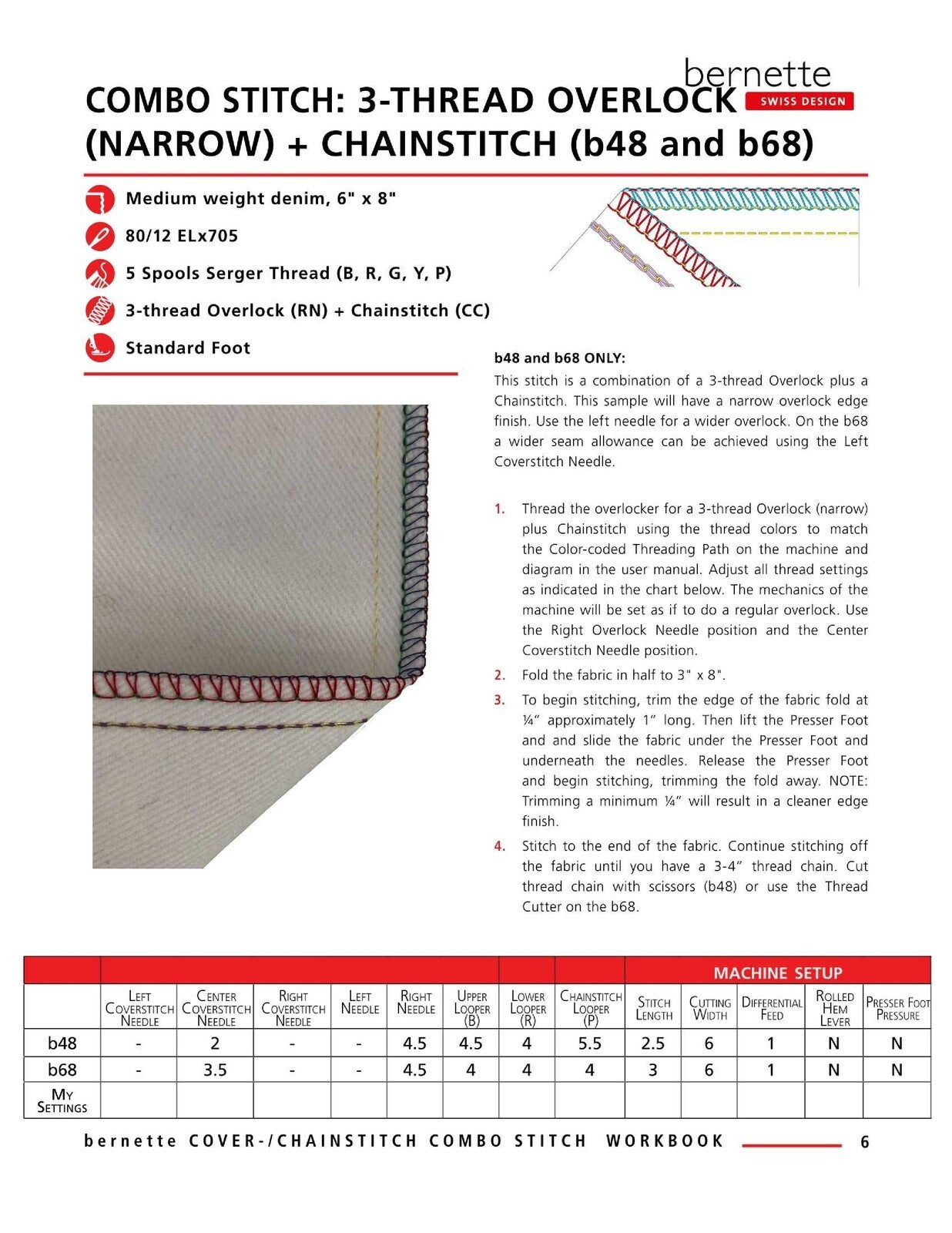 BERNINA Bernette Mastery Workbook 2 Coverstitch Chainstitch Combo - WIRE BOUND