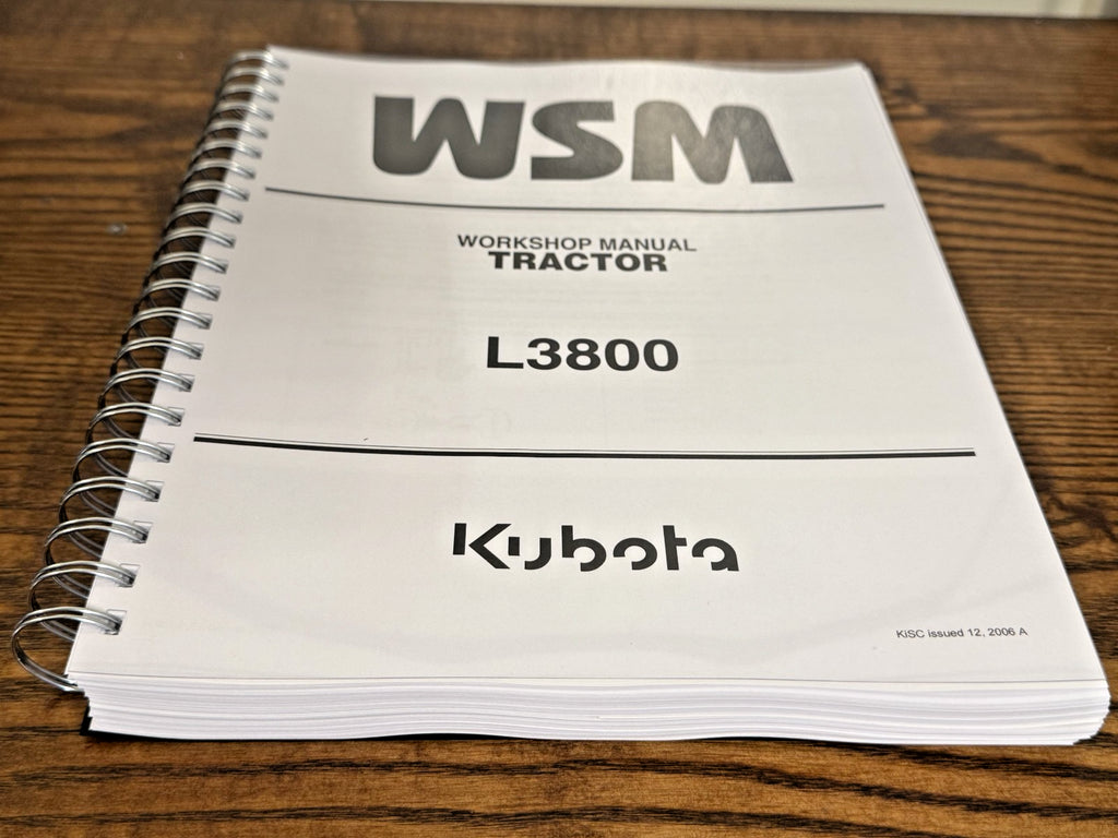KUBOTA L3800 WORKSHOP MANUAL WSM - COLOR- WIRE BOUND - COVERS - LARGE FOLD-OUTS!