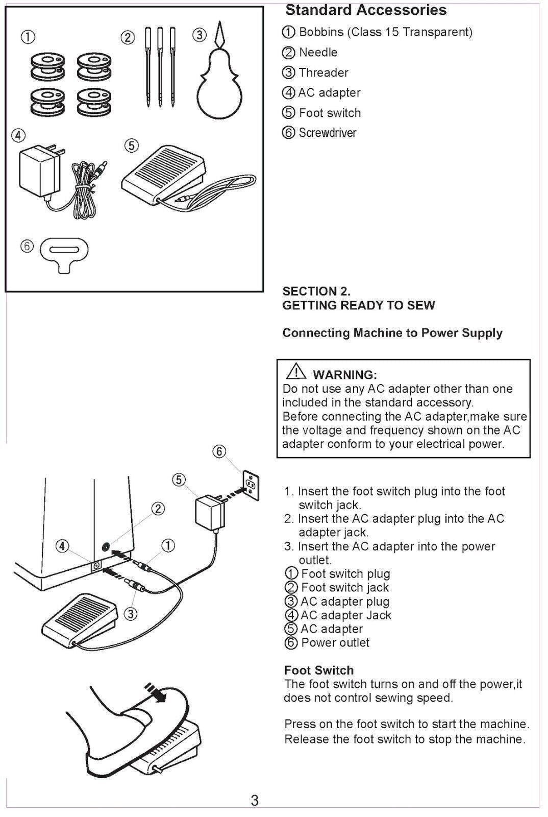 SINGER M1000 M1005 Sewing Machine User Manual Instructions for Use