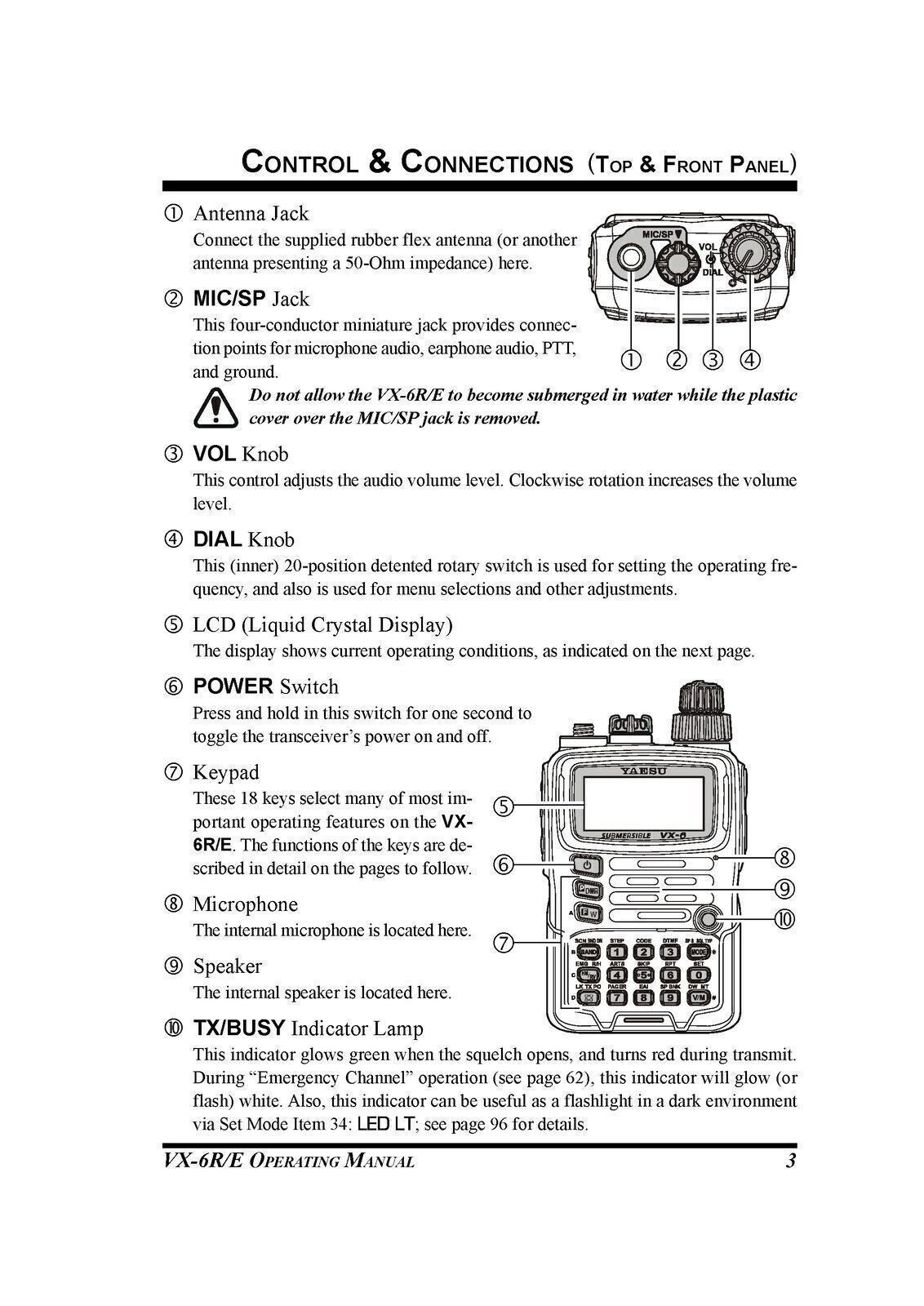 YAESU VX-6R Transceiver User Operation Manual Instructions - TOUGH WIRE BINDING