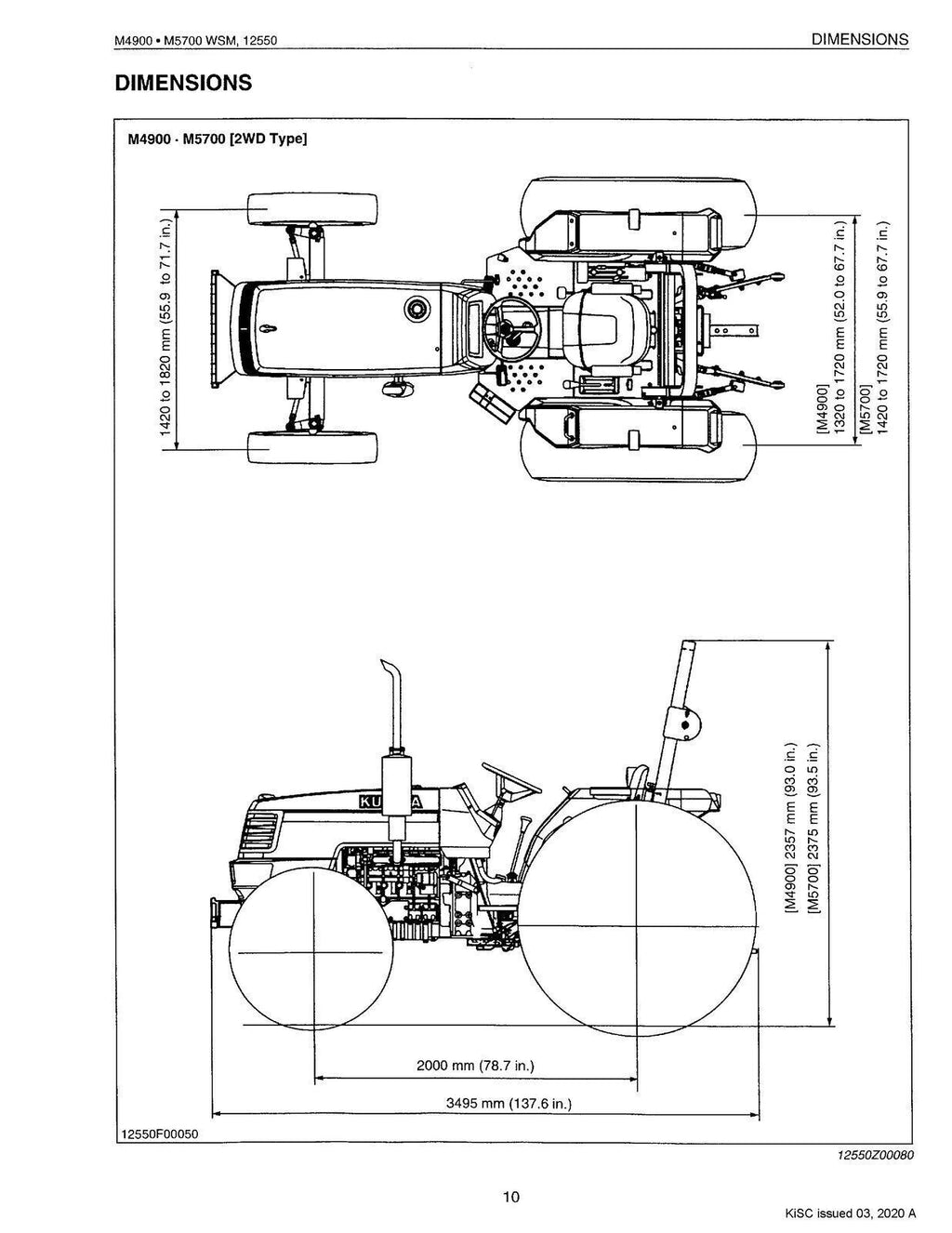 KUBOTA M4900 M5700 M5700HD WORKSHOP MANUAL - STEEL WIRE BOUND- PROTECTIVE COVERS