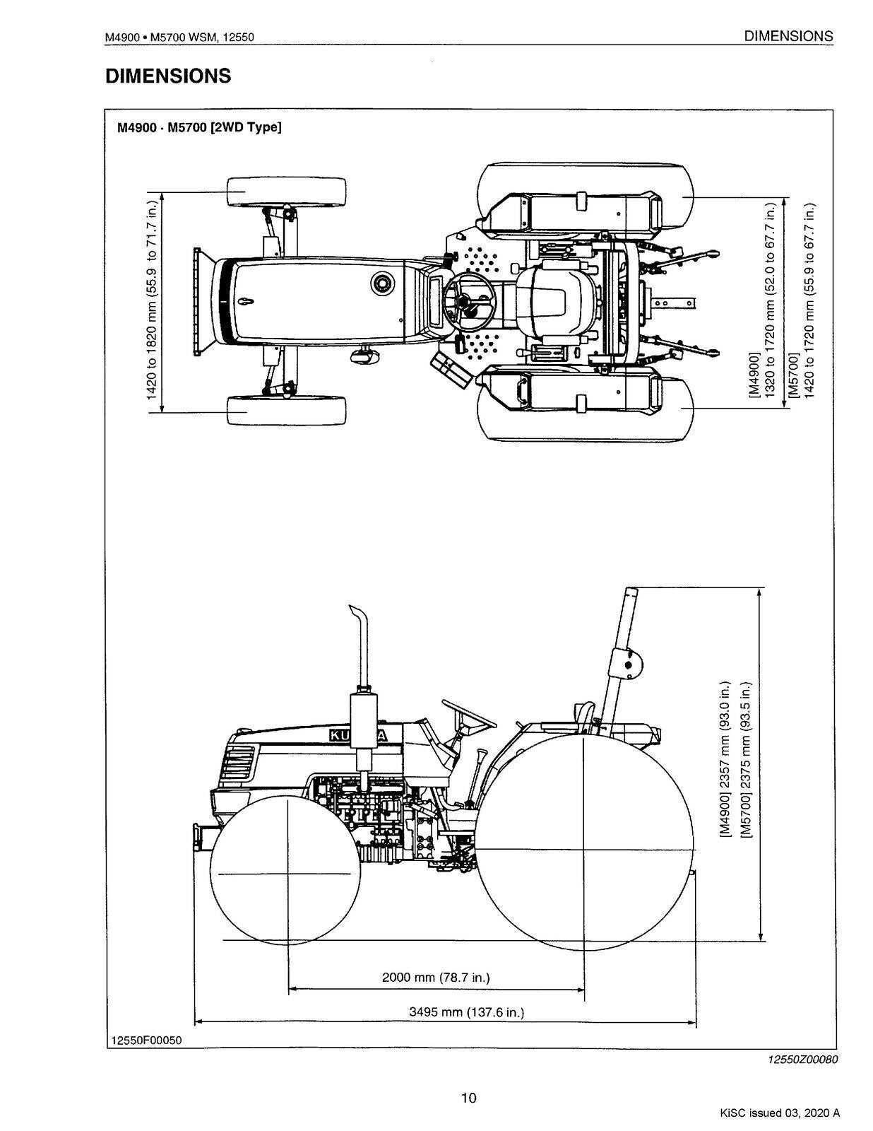 KUBOTA M4900 M5700 M5700HD WORKSHOP MANUAL - STEEL WIRE BOUND- PROTECTIVE COVERS