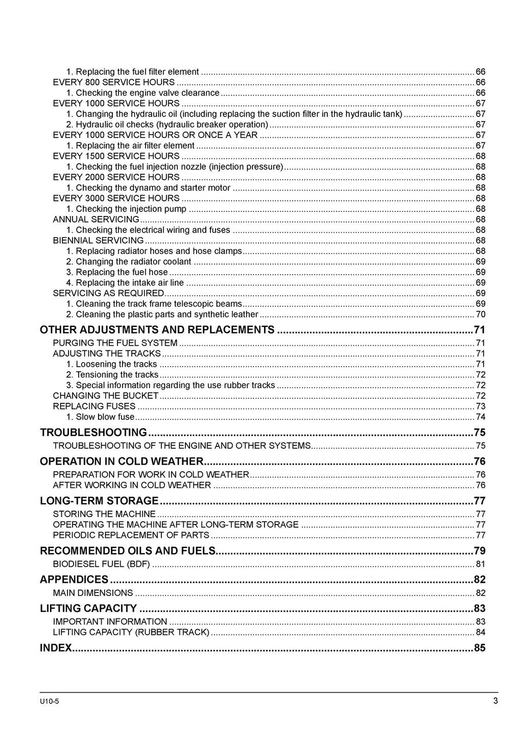 KUBOTA U 10-5 EXCAVATOR OPERATORS MANUAL - STEEL WIRE BOUND - PROTECTIVE COVERS