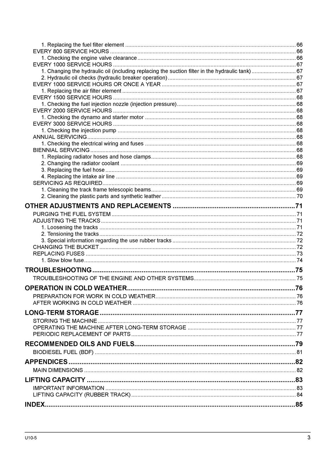 KUBOTA U 10-5 EXCAVATOR OPERATORS MANUAL - STEEL WIRE BOUND - PROTECTIVE COVERS