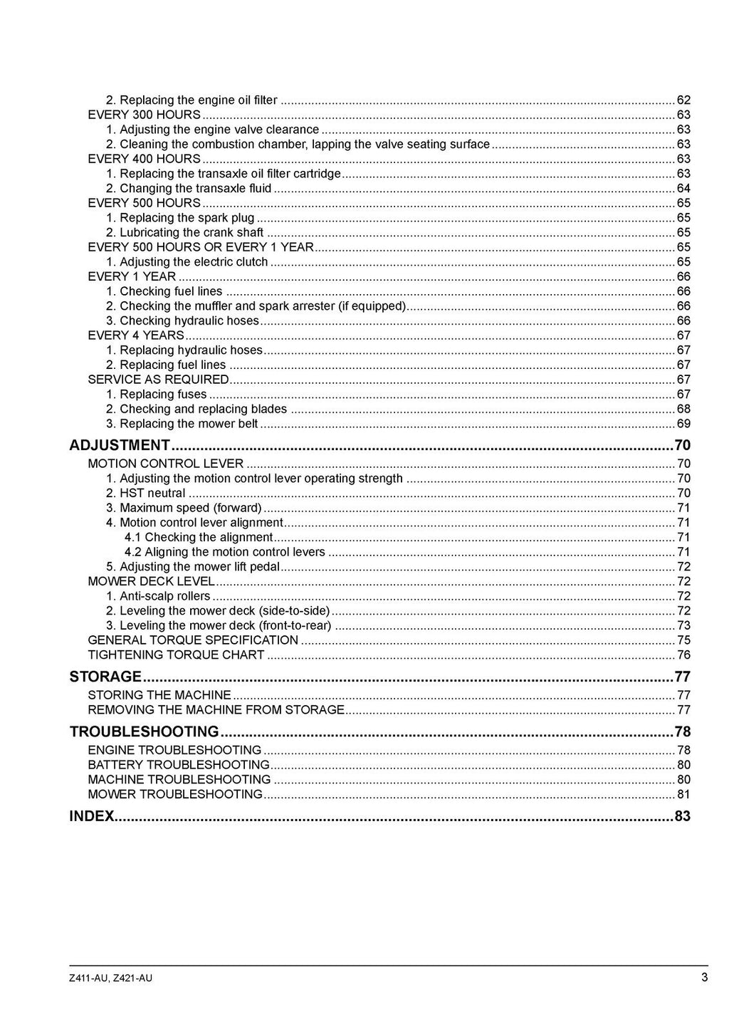 KUBOTA Z411-AU Z421-AU ZERO TURN MOWER OPERATORS MANUAL - WIRE BOUND - COVERS