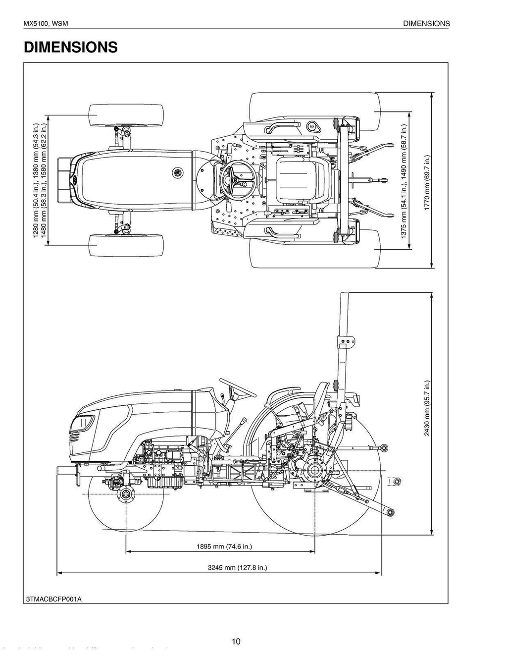 KUBOTA MX5100 WORKSHOP MANUAL WSM - STEEL WIRE BOUND - PROTECTIVE COVERS