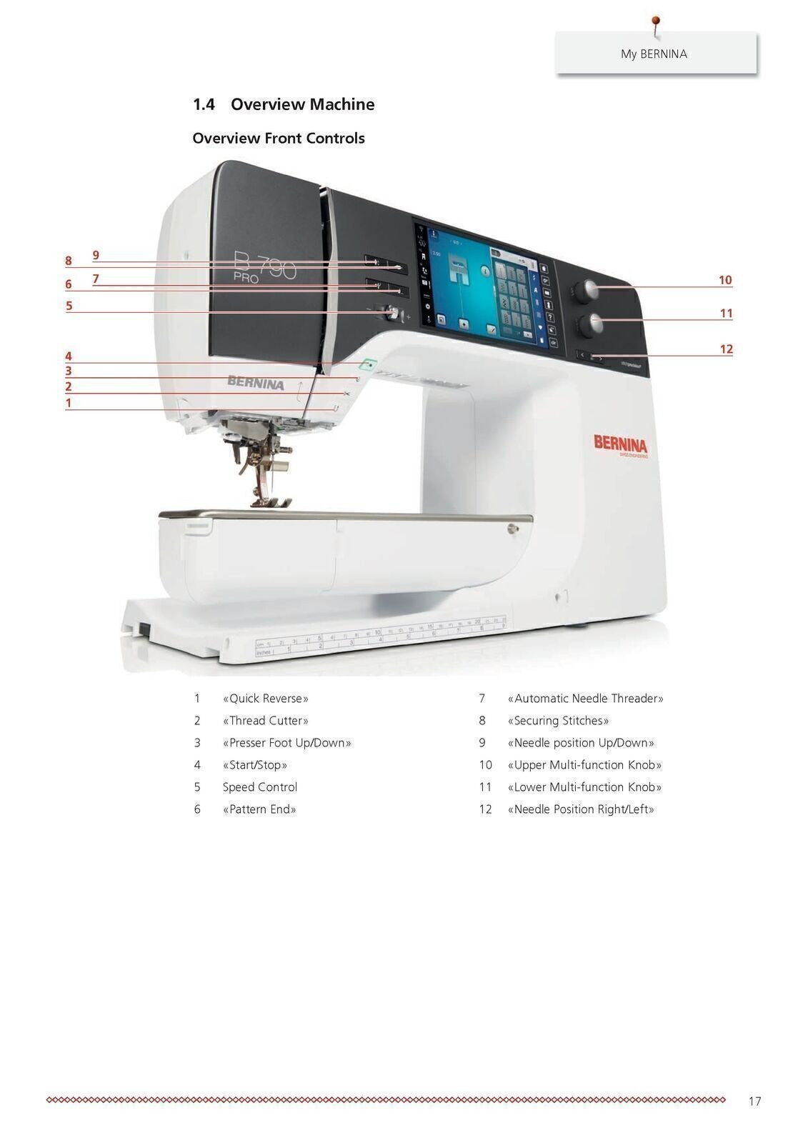 BERNINA 790 PRO User Instruction Manual, 250 Color Pages - TOUGH WIRE BINDING