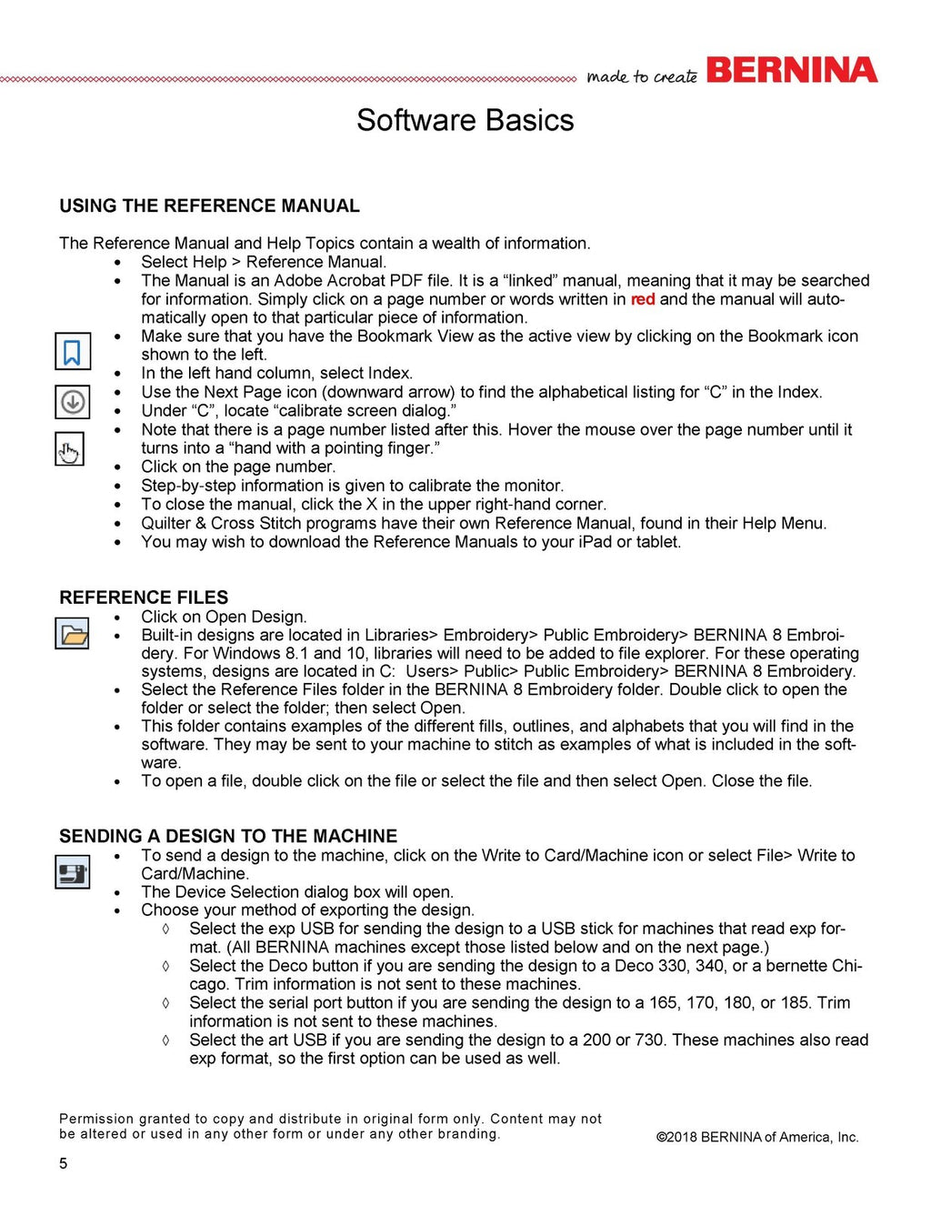 BERNINA Embroidery Software 8.2 WORKBOOK 1 BASIC FEATURES - WIRE BOUND