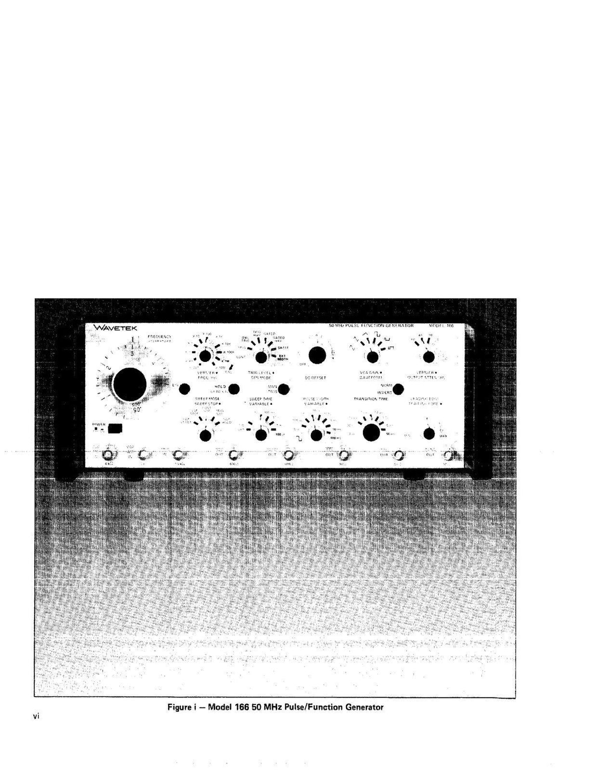 WAVETEK Model 166 Function Generator Instruction Manual - BOUND,COVERS, FOLDOUTS