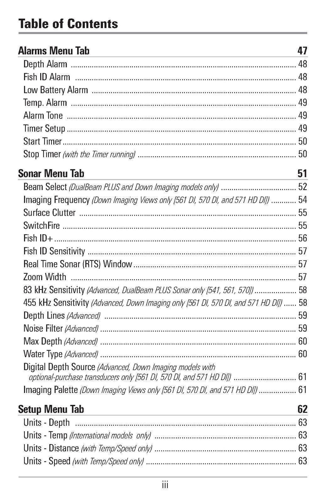 Humminbird 550 560 561 DI 570 571 HD DI User Manual Owners Instruction Guide