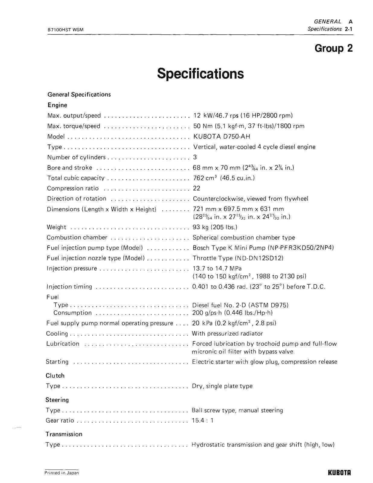 KUBOTA B7100HST B6100HST WORKSHOP MANUAL - STEEL WIRE BOUND - PROTECTIVE COVERS