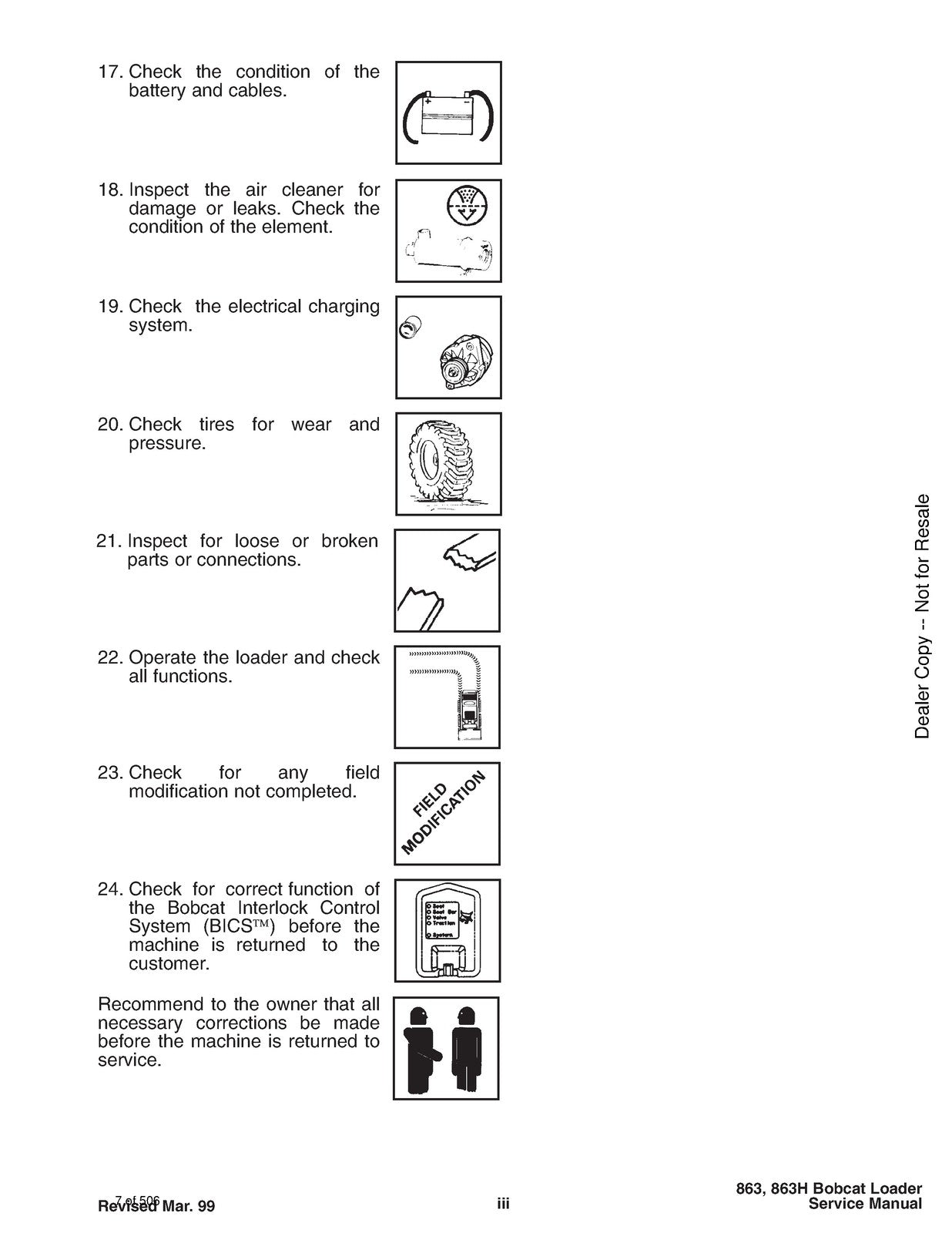 BOBCAT 863 & 863 HIGH FLOW SERVICE MANUAL - WIRE BOUND - COVERS - HUGE FOLDOUTS!