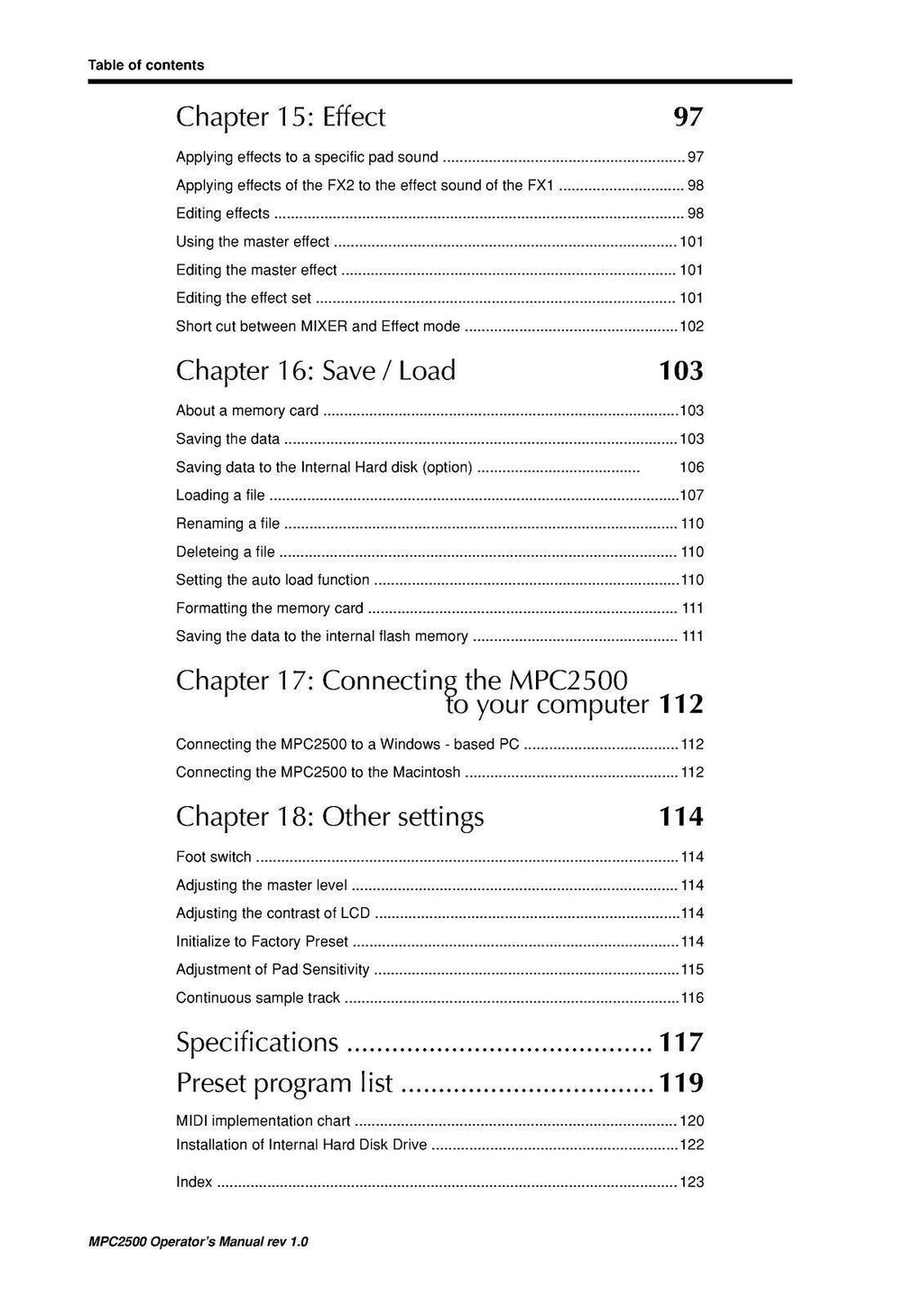 AKAI MPC2500 MIDI Production Center User Manual Operation Guide - WIRE BINDING