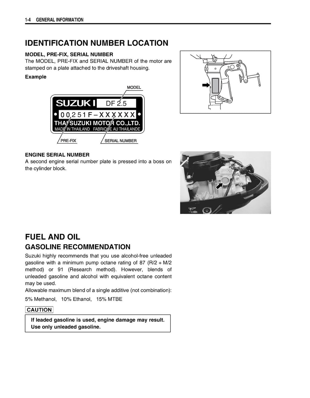 SUZUKI DF 2.5 FOUR STROKE OUTBOARD MOTOR SERVICE MANUAL - WIRE BOUND, COVERS