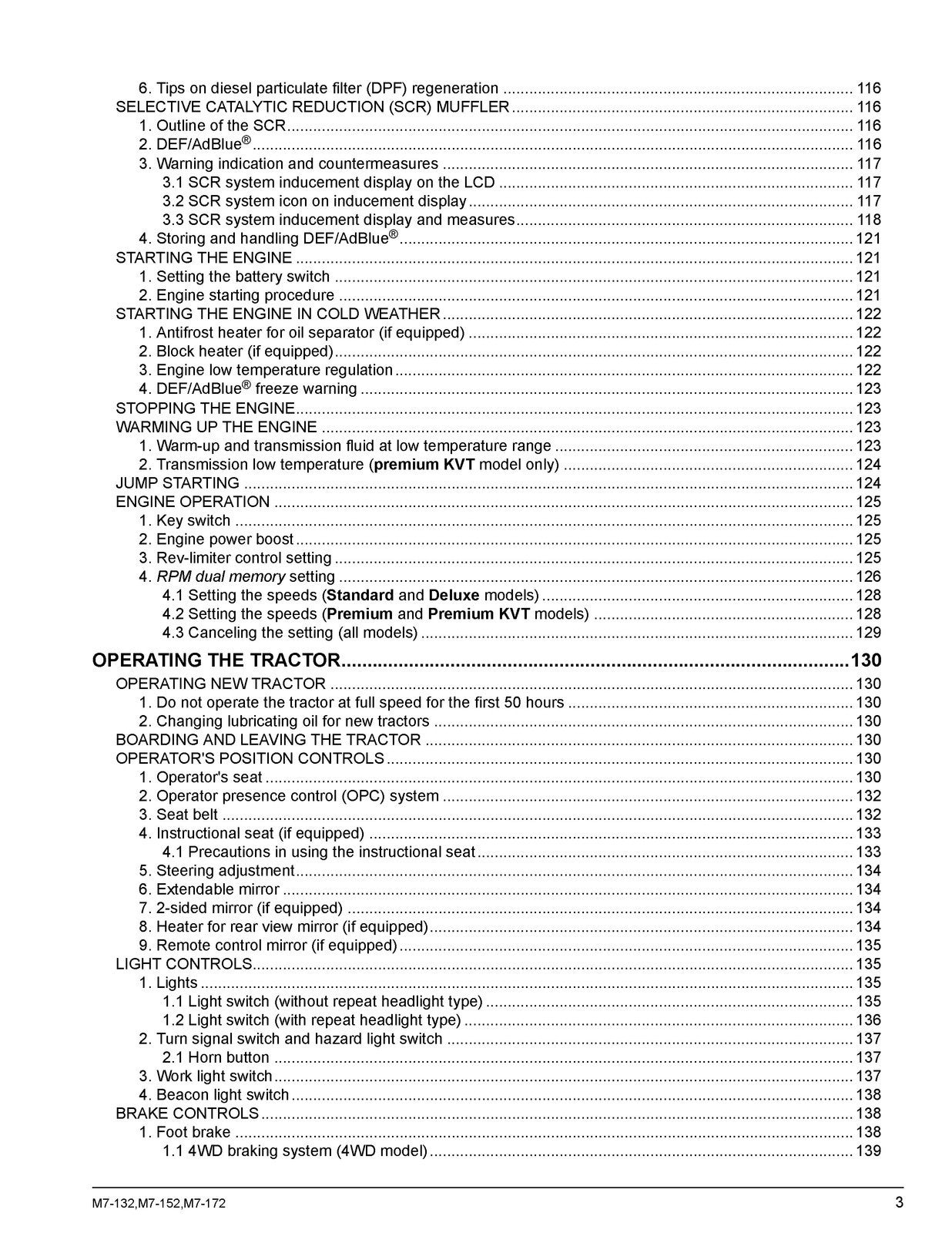 KUBOTA M7-132 M7-152 M7-172 OPERATORS MANUAL - STEEL WIRE BOUND - TOUGH COVERS