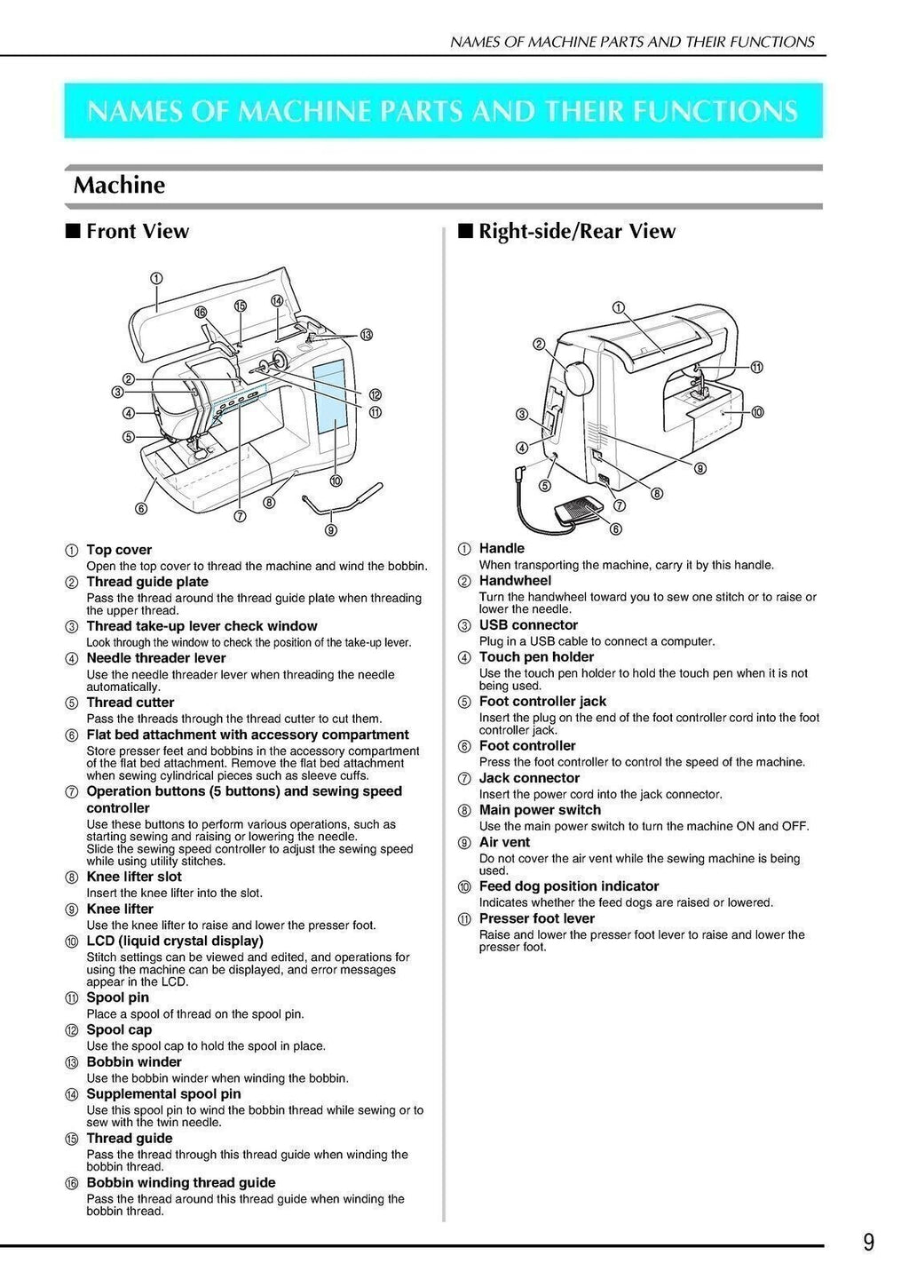 BROTHER QC-1000 Sewing Machine User Manual Owners Guide - TOUGH WIRE BINDING