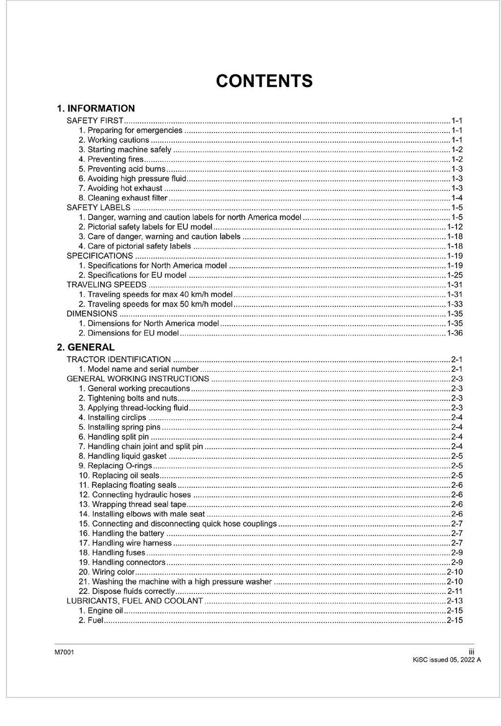 KUBOTA TRACTOR M7001 WORKSHOP MANUAL WSM - WIRE BOUND - TOUGH COVERS