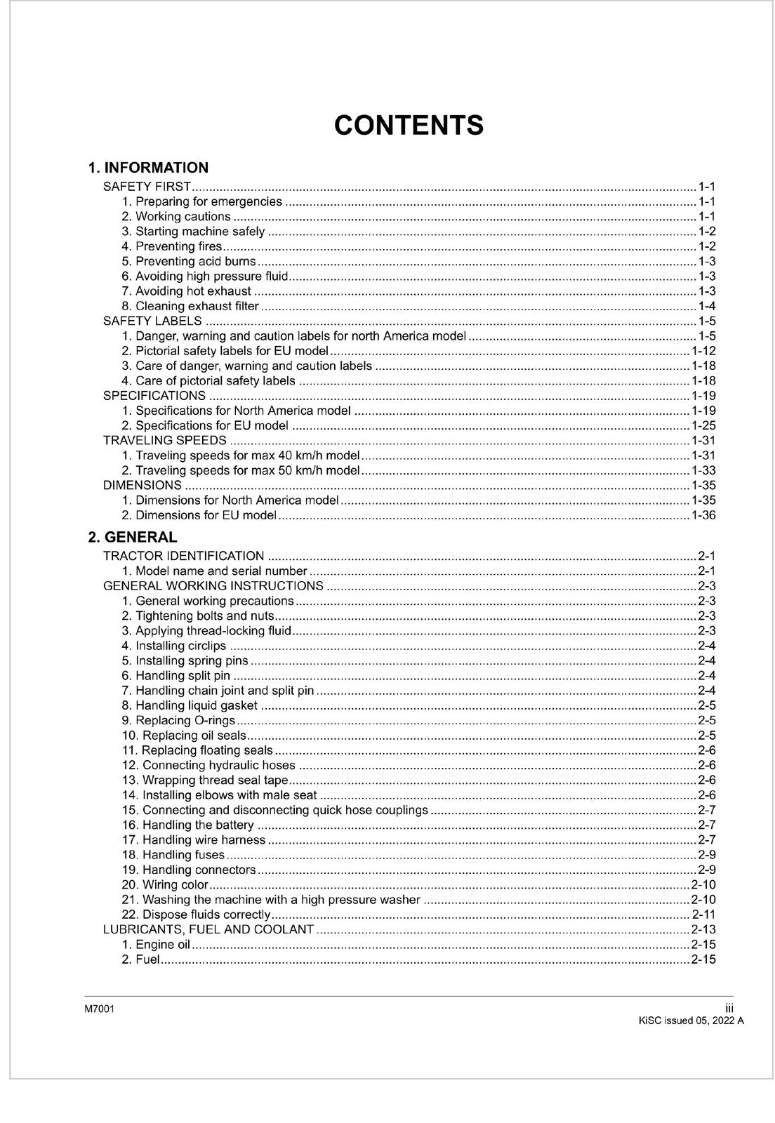 KUBOTA TRACTOR M7001 WORKSHOP MANUAL WSM - WIRE BOUND - TOUGH COVERS