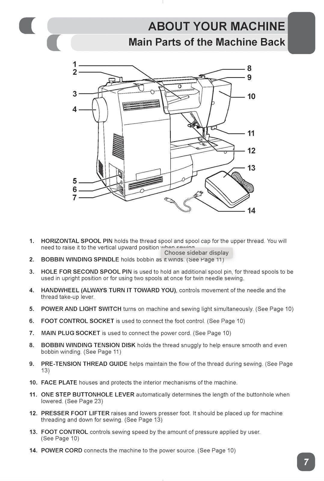 SINGER 5560 Sewing Machine User Manual Operation Guide [WIRE BOUND UPGRADE]