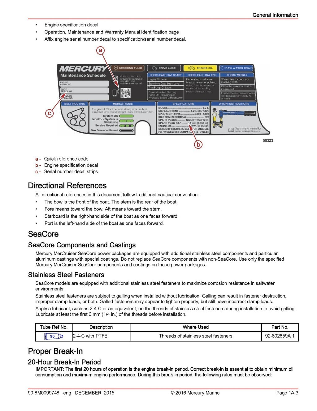 MERCURY 6.2L MERCRUISER SERVICE MANUAL - STEEL WIRE BOUND - PROTECTIVE COVERS