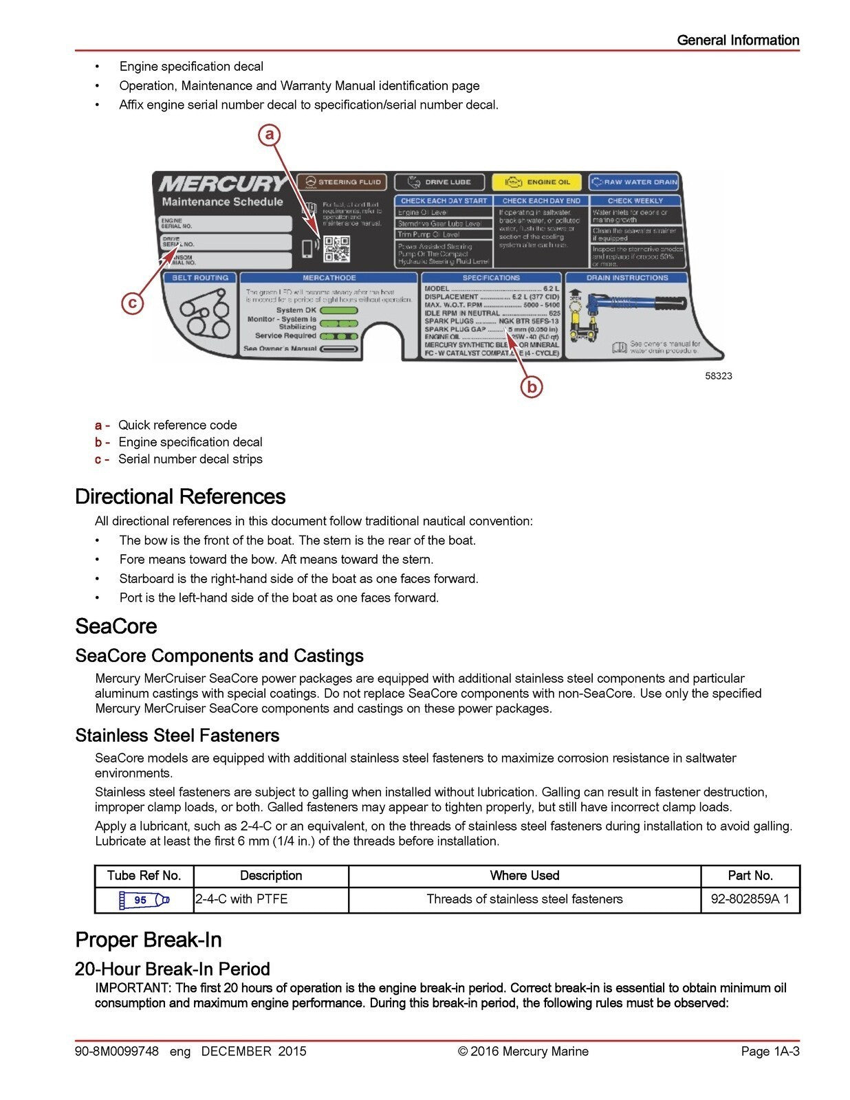 MERCURY 6.2L MERCRUISER SERVICE MANUAL - STEEL WIRE BOUND - PROTECTIVE COVERS