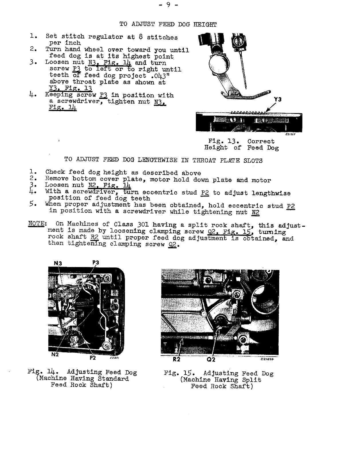 Singer 301 Adjusters Manual For Electric Sewing Machine - Tough Wire Binding