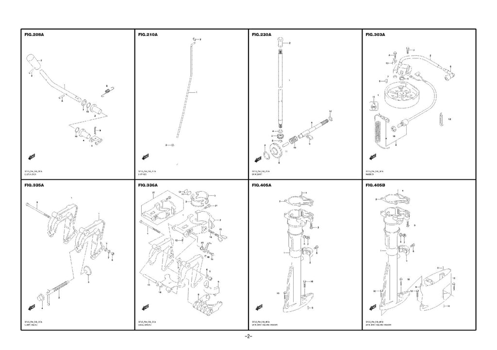 SUZUKI DF2.5 Outboard Motor Parts Cataloge Manual - WIRE BOUND - COVERS