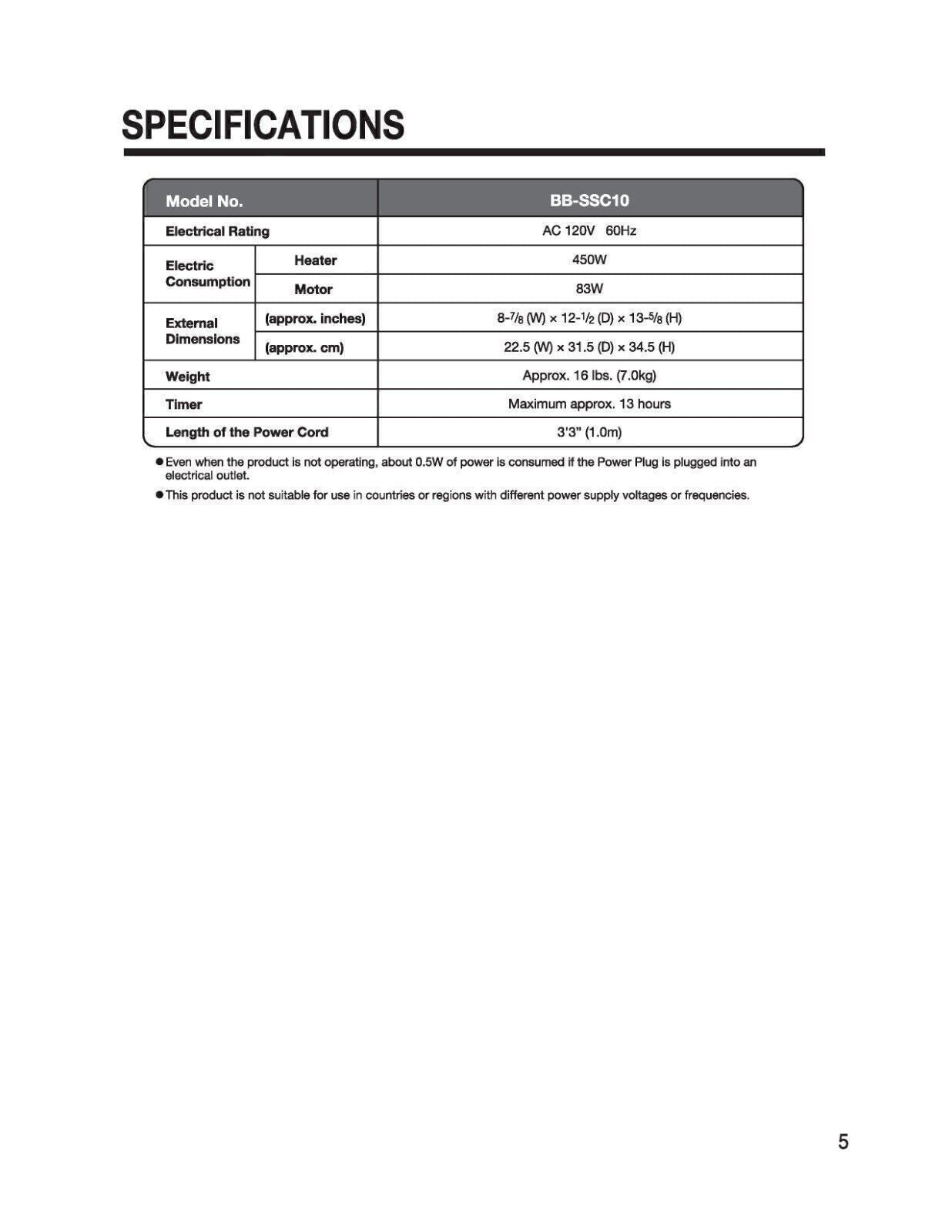 Zojirushi BB-SSC10-E Home Bakery Maestro Bread Maker User Manual Instructions