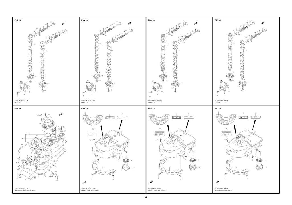SUZUKI DF150 175T PARTS MANUAL CATALOGUE - STEEL WIRE BOUND - PROTECTIVE COVERS