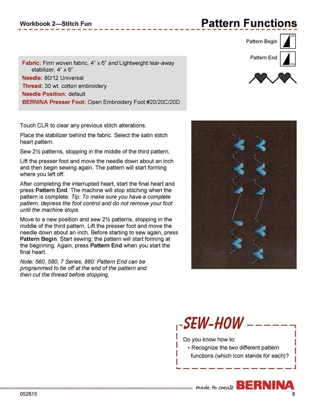 BERNINA Mastery Workbook 2 Stitch Fun (for ALL Bernina Machines except 1008)