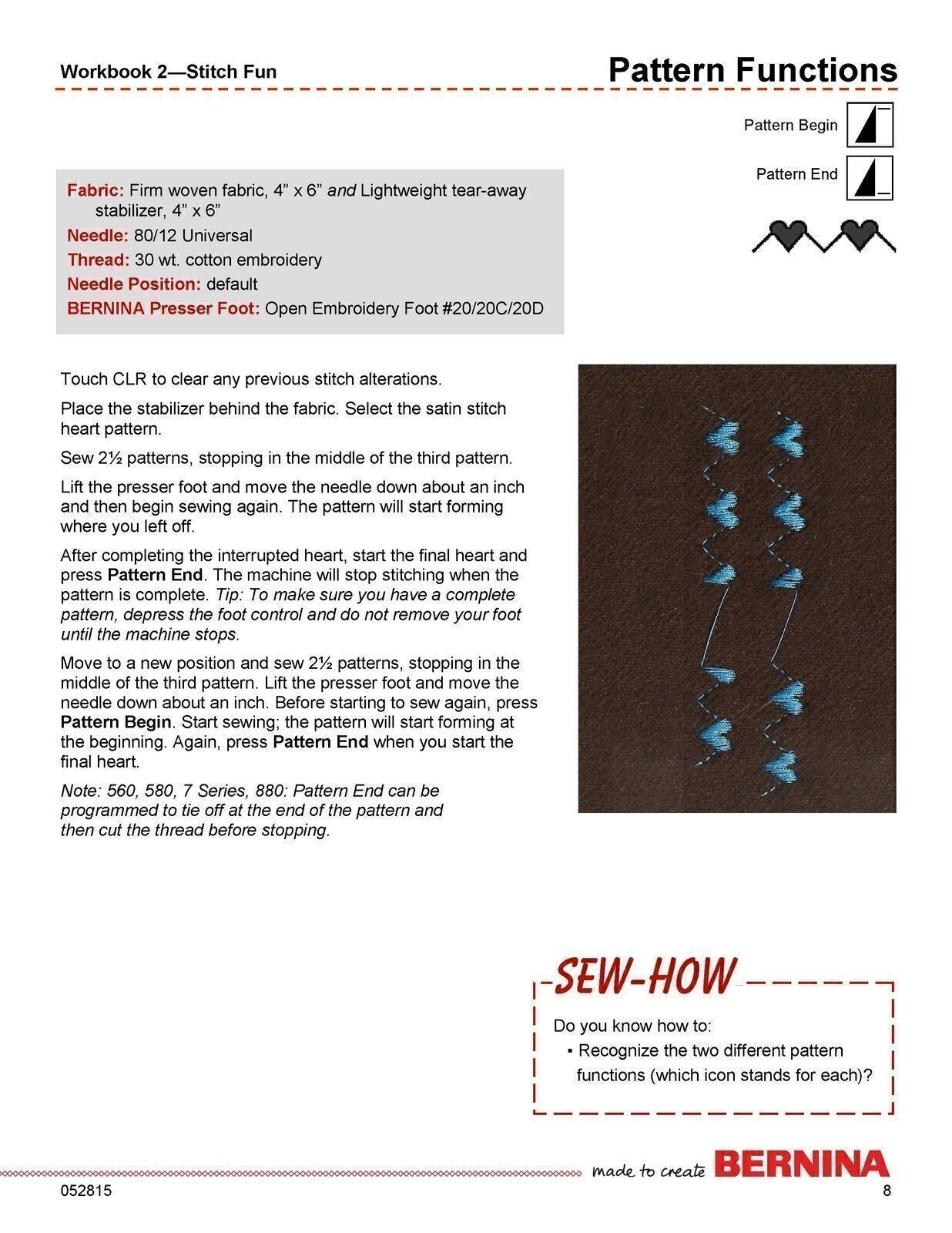 BERNINA Mastery Workbook 2 Stitch Fun (for ALL Bernina Machines except 1008)