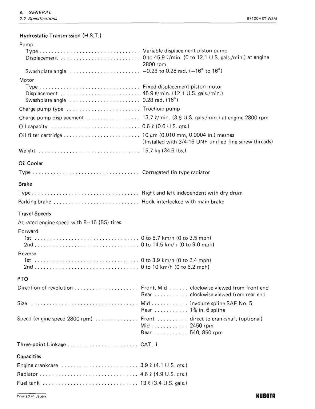 KUBOTA B7100HST B6100HST WORKSHOP MANUAL - STEEL WIRE BOUND - PROTECTIVE COVERS